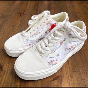 vintage old skool vans floral marshmallow
